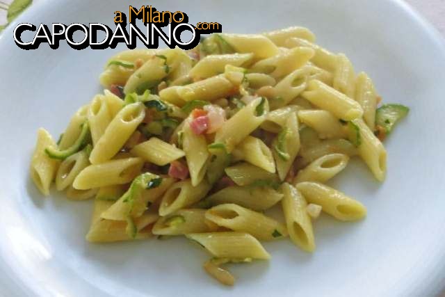 Penne speck zafferano  e zucchine